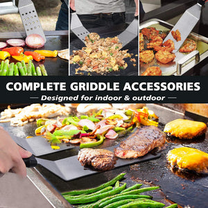 Griddle Accessories Kit, 14 Pcs Stainless Steel Griddle Grill Tools Set Blackstone and Camp Chef, Professional Grill Spatula Set for Men Women Outdoor BBQ and Camping