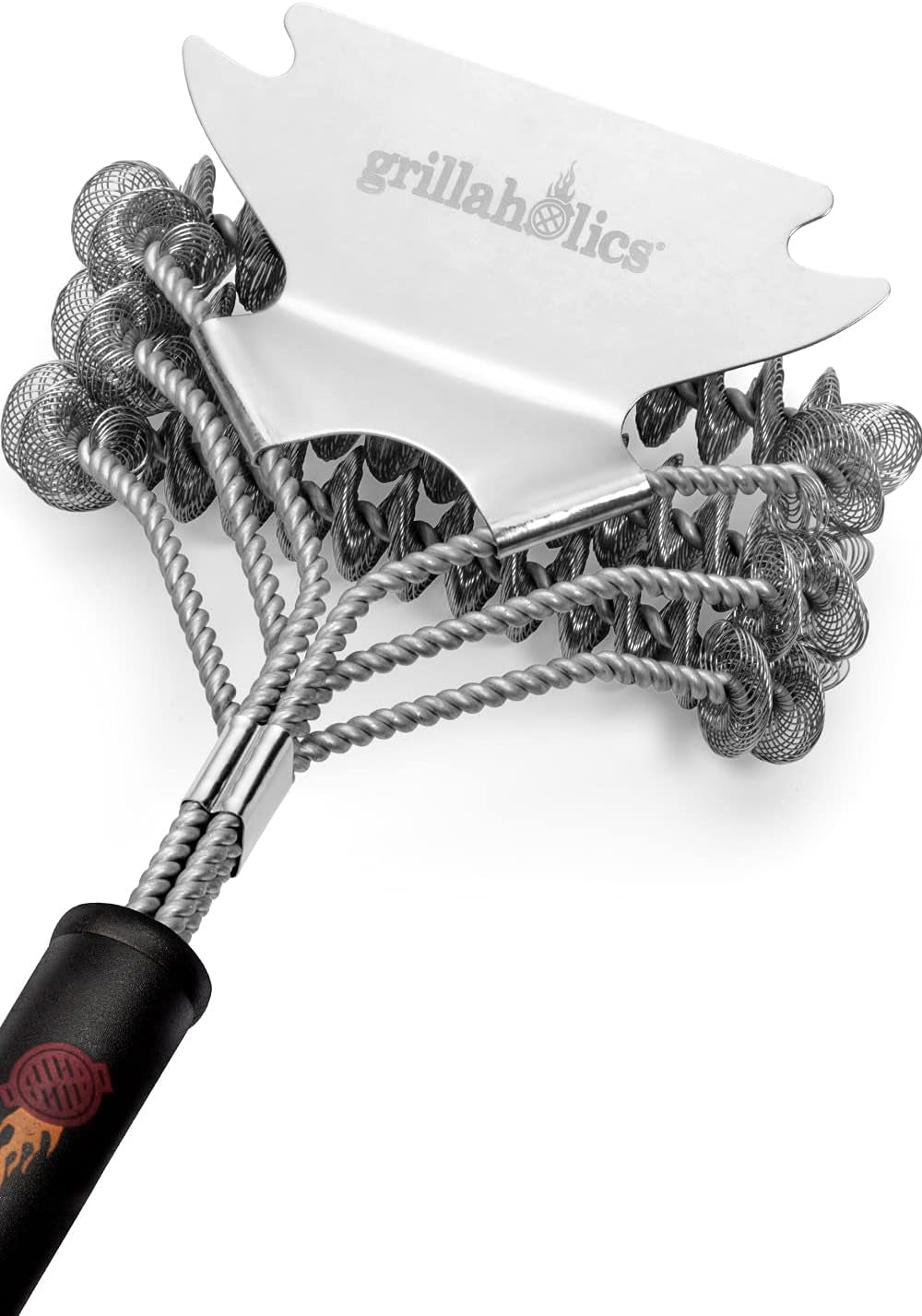Grill Brush Bristle Free - Safe Grill Cleaning with No Wire Bristles - Professional Heavy Duty Stainless Steel Coils and Scraper - Lifetime Manufacturers Warranty