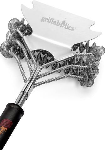 Image of Grill Brush Bristle Free - Safe Grill Cleaning with No Wire Bristles - Professional Heavy Duty Stainless Steel Coils and Scraper - Lifetime Manufacturers Warranty
