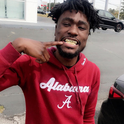 Grills for Your Teeth Gold Grillz Poker Heart Teeth Diamond Grillz for Men Women 18K Plated Iced Out Hip Hop Top & Bottom Face Grills for Teeth Rapper Costume Cosplay