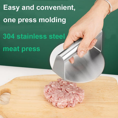 Image of Burger Press, 6.3” Stainless Steel round Burger Smasher, Non Stick Griddle Hamburger Press, Professional Griddle Accessories Kit for Flat Grill Cooking, Gift Package