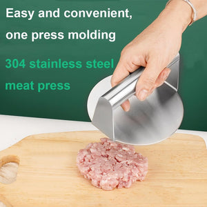 Burger Press, 6.3” Stainless Steel round Burger Smasher, Non Stick Griddle Hamburger Press, Professional Griddle Accessories Kit for Flat Grill Cooking, Gift Package