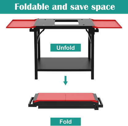 Adjustable Universal Griddle Stand for Blackstone 17"/22" Table Top Griddle, Multifunctional BBQ Stand with Double -Shelf Outdoor Worktable and Carry Bag for Outdoor Camping Cooking.