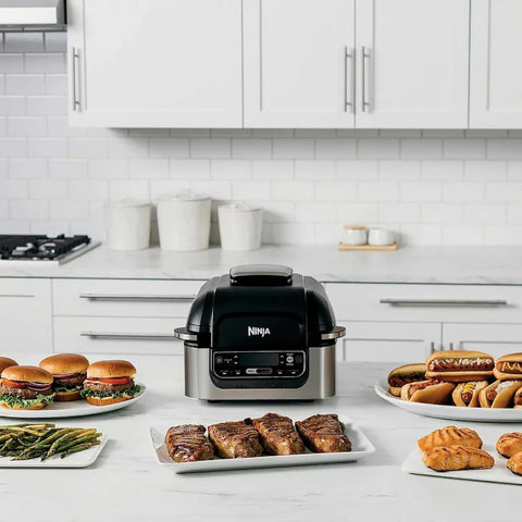 Image of Foodi 5-In-1 Indoor Grill W/ 4-Quart Air Fryer with Roast, Bake, Dehydrate