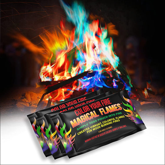 Magical Flames Fire Color Changing Packets for Campfires, Fire Pit, Outdoor Fireplaces - Camping Essentials for Kids & Adults - 12 Pack