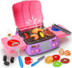 Kids BBQ Grill Playset with Smoke Sound Light Play Kitchen Set Age 3-5 4-8 Pretend Food Barbecue Cooking Toy for 2 3 4 5 6 Year Old Girl Birthday Gift