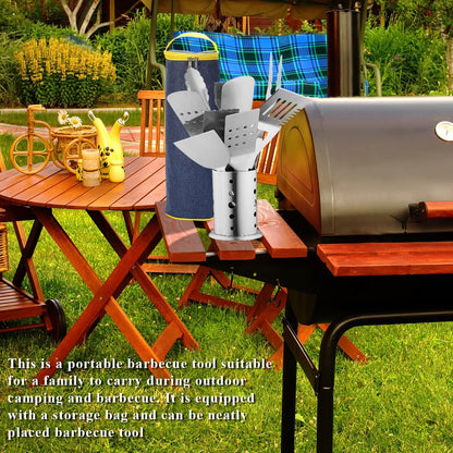 Grill Accessories Kit 10 Pieces with a Utensils Holder, Stainless Steel Handle Assemble with Baklite Make It No Melting No Coming off and Heat Resistant, Grilling BBQ Griddle Accessories