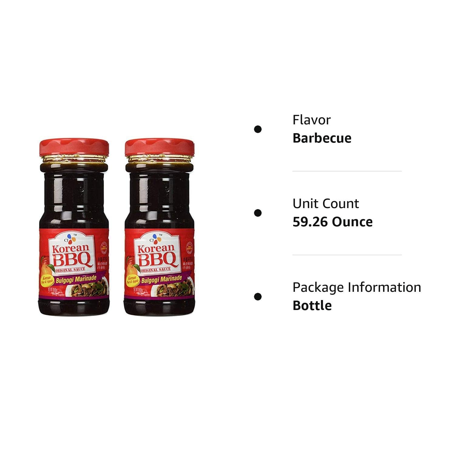 [ Pack of 2 ] CJ Bulgogi Marinade Korean BBQ Sauce, 29.63 Ounce Bottles