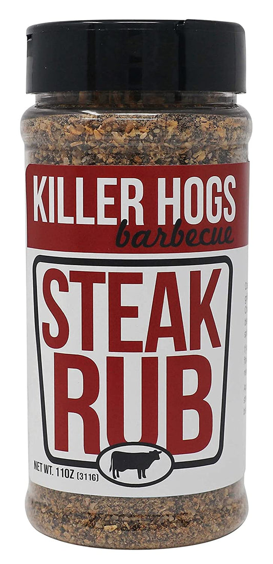 Killer Hogs Steak Rub | Championship BBQ and Grill Seasoning for Beef, Steak, Burgers, and Chops | Salt, Pepper, Herbs, and Spices | 11 Ounces