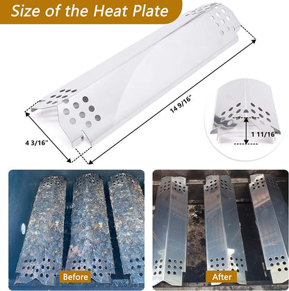 Grill Replacement Parts for Nexgrill 720-0830H, Nexgrill 720-0888, 720-0888N, Grill Burner Tubes, Heat Shield Tent Plates and Grill Igniters Kit Replacement for Home Depot Nexgrill 4 Burner 720-0830H