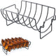 KUNANG BBQ Rib Racks for Smoking,Turkey Roasting Rack Roast Rack Dual Purpose Fit for Smoker,Oven and Grill