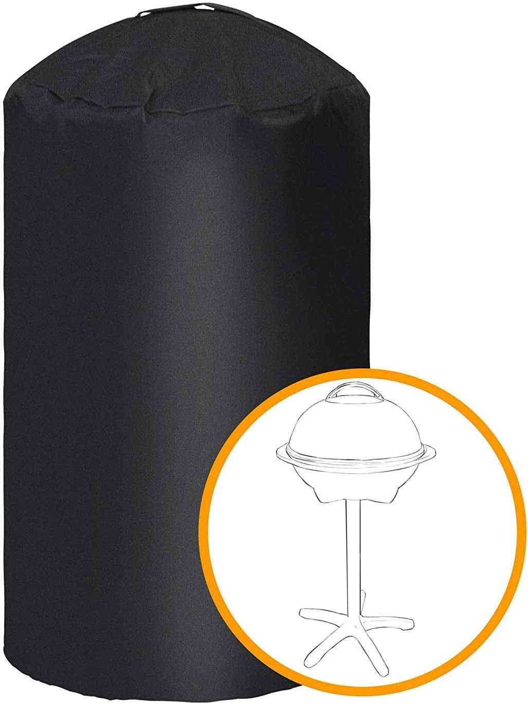 round Grill Cover-19.5"(Dia) 32"(Tall) Water Proof Heavy Duty Outdoor Canvas BBQ Grill Cover Dome Smoker Cover for George Foreman Gfo3320 Gfo240 or Similar Size Grills.