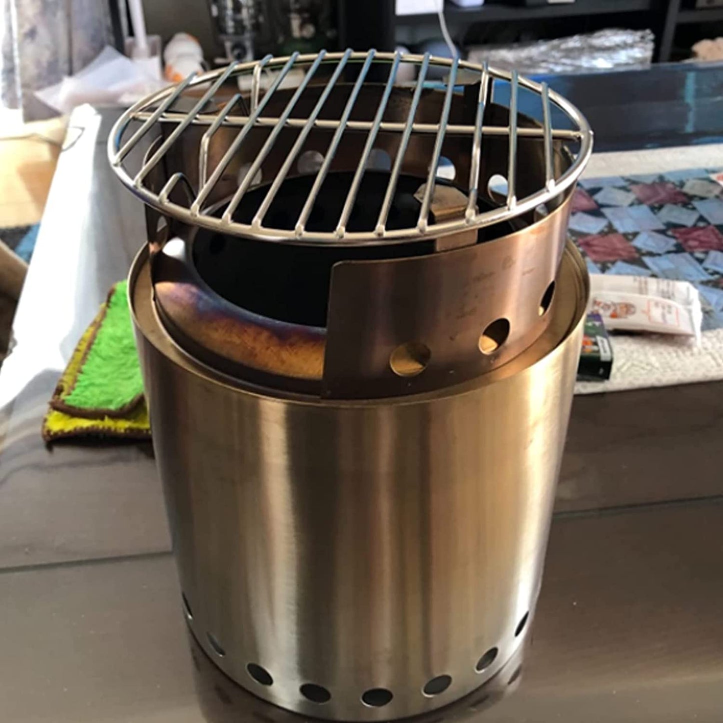 CAMPINGMOON round Roasting Baking Steaming Cooling Rack Cooking Grid Grill Stainless Steel Fits for Dutch Oven (Diameter Φ6.7Inch, W17)