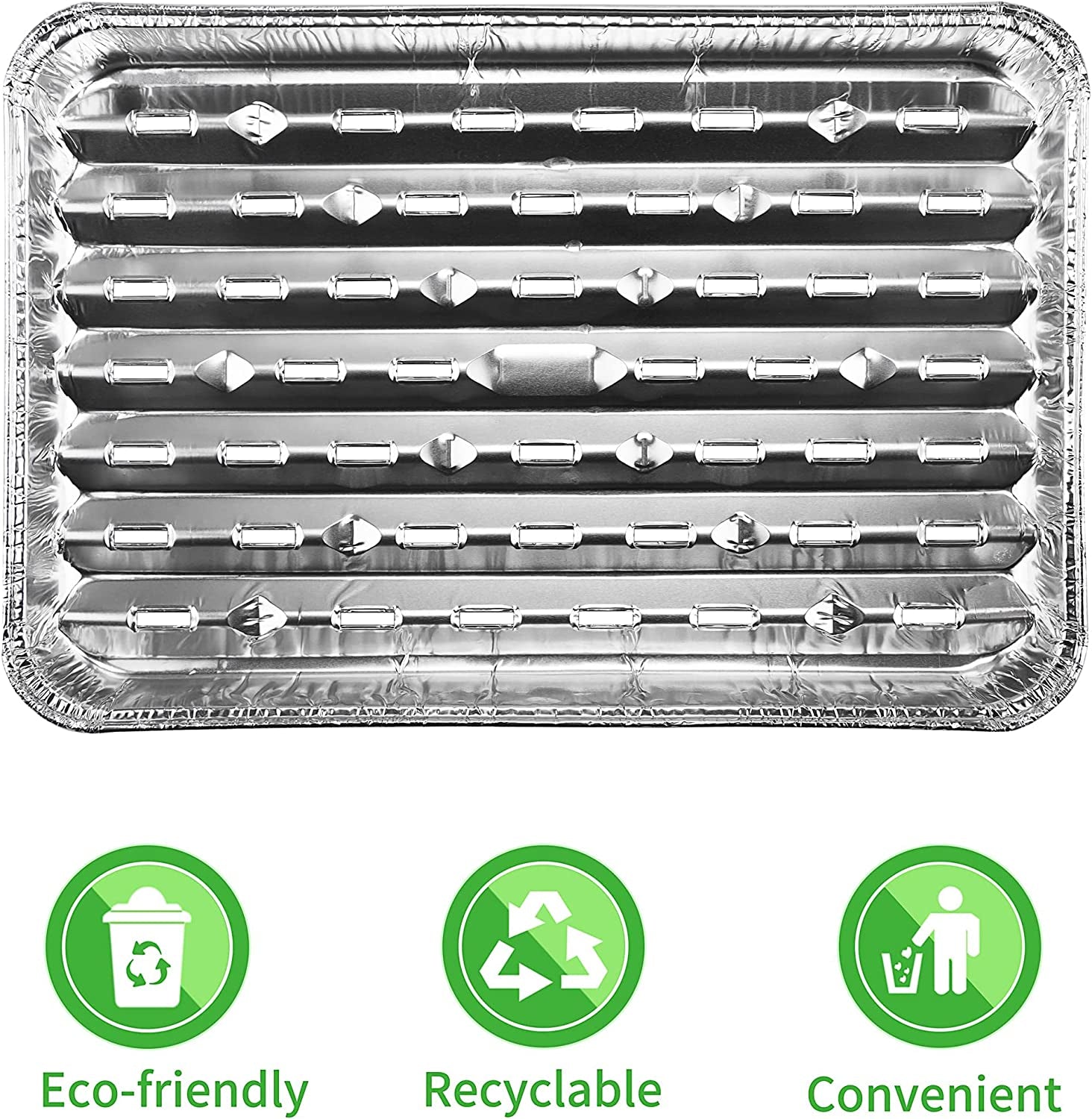 30-Pack Disposable Grill Toppers, Aluminum Foil Grill Pans with Holes, Grill Accessories for Barbecue, Outdoor Cooking and Camping