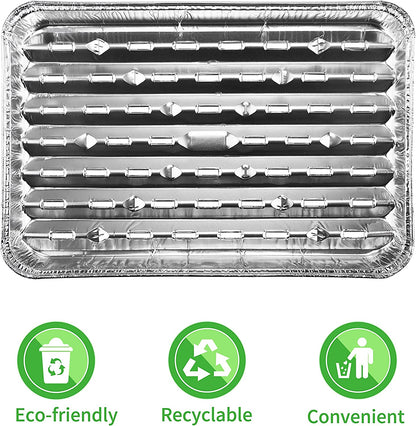30-Pack Disposable Grill Toppers, Aluminum Foil Grill Pans with Holes, Grill Accessories for Barbecue, Outdoor Cooking and Camping