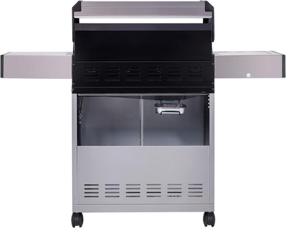 Monument Grills Denali D405 4-Burner Liquid Propane Gas Smart Bbq Grill Stainless Steel with Smart Technology, Side Burner and LED Controls