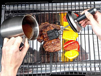 32Oz Basting Pot with Basting Brush Set,Fathers Day Grilling Gifts for Men for Dad，Grill BBQ Gifts Accessories，Premium Stainless Steel 304 Barbecue Sauce Pot