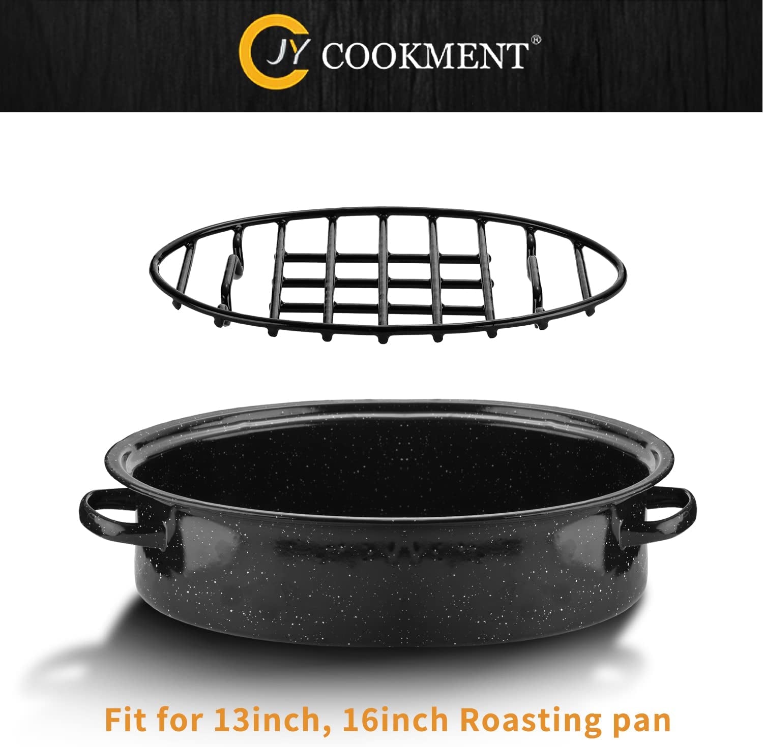 JY COOKMENT Roasting Rack with Integrated Feet, Cooling Drying Rack Kitchen Rack with Enameled Coating, PTFE Free, Great for Cooking, Roasting, Drying, Grilling, Dishwasher Safe (10Inch*6.5Inch)
