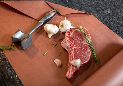 Pink Butcher Paper Roll with Dispenser Box - 17.25 Inch by 175 Foot Roll of Food Grade Peach BBQ Butcher Paper for Smoking Meat - Unbleached, Unwaxed and Uncoated Kraft Paper Roll - Made in the USA