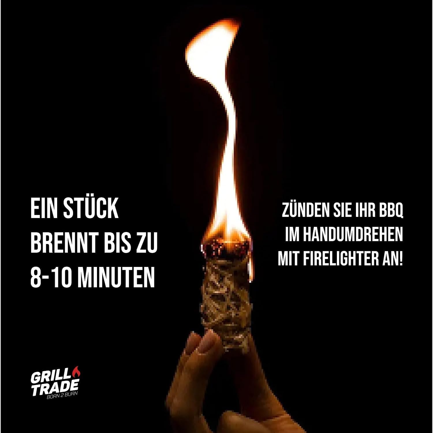 Grill Trade Firestarters 50 Pcs | Natural Fire Starters for Fireplace, Wood Stove, Campfires, Fire Pit, BBQ, Chimney, Pizza Oven | All Weather Charcoal Starters Waterproof Indoor/Outdoor Eco Friendly