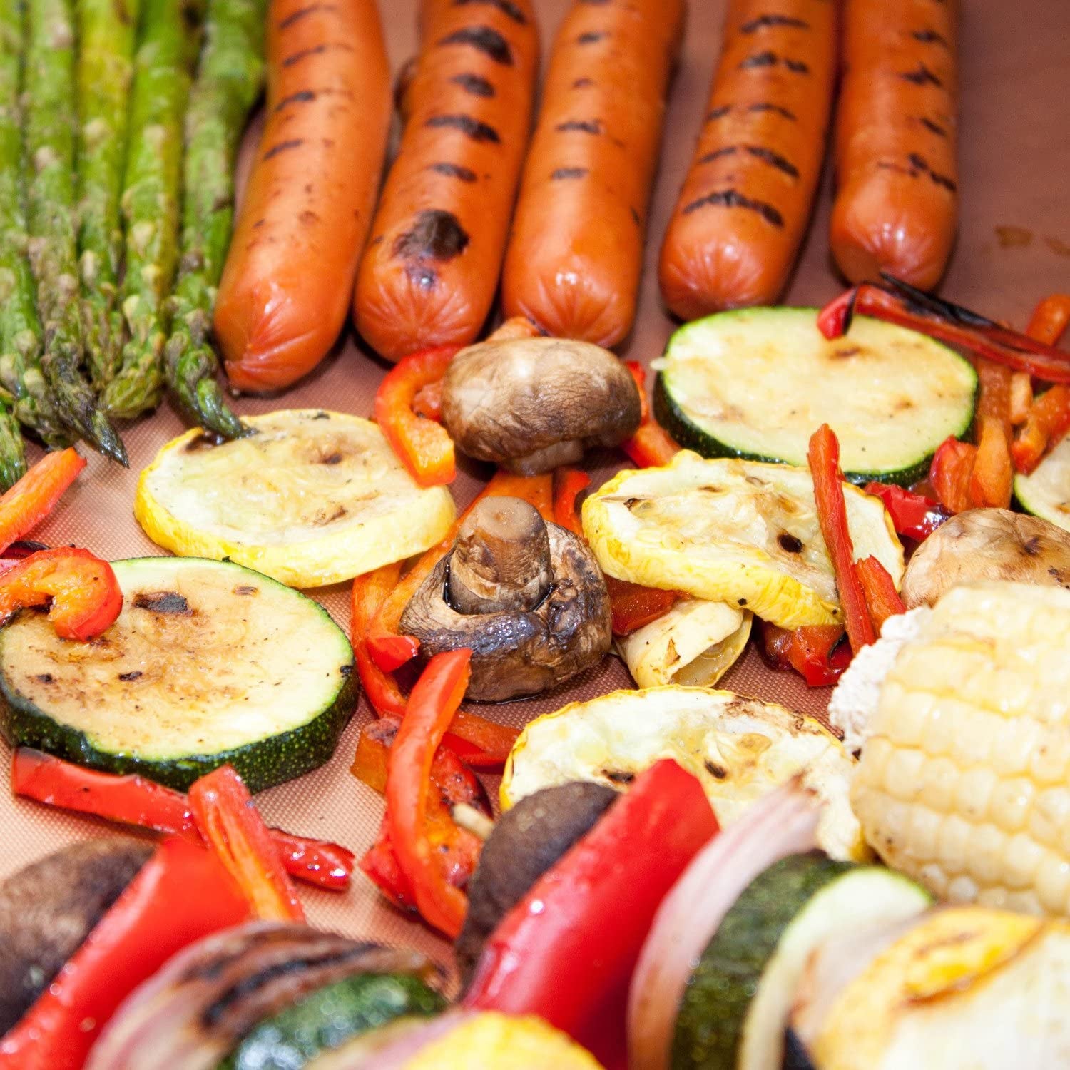 Grillshield - 2 Extra Large Copper Grill and Bake Mats - Best Gift - 17 X 23 Inches Non Stick Mats for BBQ Grilling & Baking, Reusable and Easy to Clean