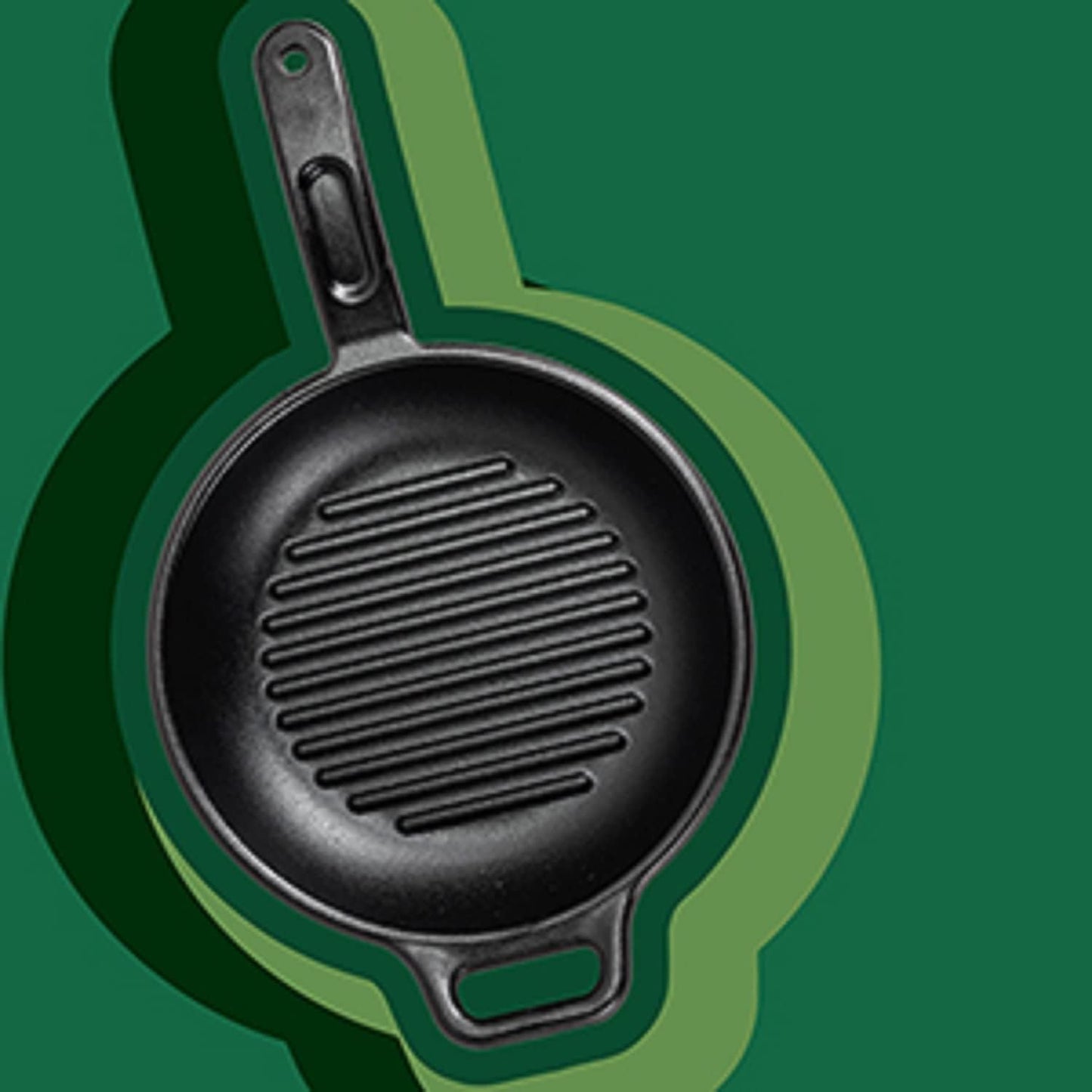 BOLD 10 Inch Seasoned Cast Iron Grill Pan; Design-Forward Cookware