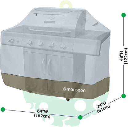 [Monsoon] BBQ Grill Cover Waterproof Barbecue Grill Covers (64") Hunter Green