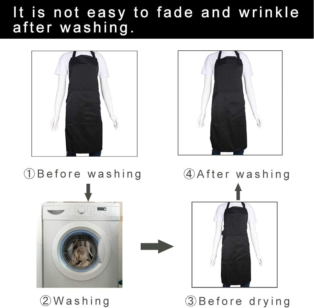 Adjustable Bib Apron with Long Ties for Women Men 18 Colors Chef Kitchen Cooking