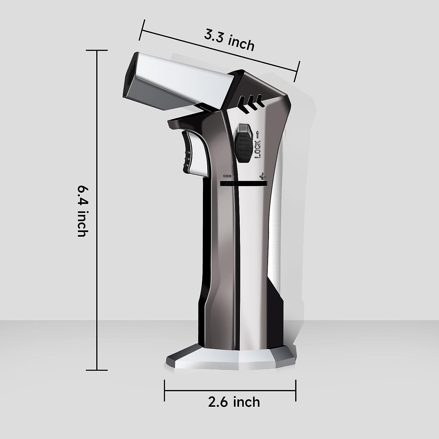Butane Torch - Refillable Torch Lighter, Kitchen Torch for Baking, Cooking Food, Creme Brulee, BBQ, Blow Torch with Safety Lock and Adjustable Flame, 2 Cans Butane Included.