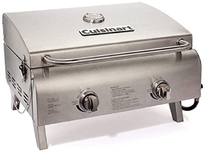 CGG-306 Chef'S Style Portable Propane Tabletop 20,000, Professional Gas Grill, Two 10,000 BTU Burners, Stainless Steel