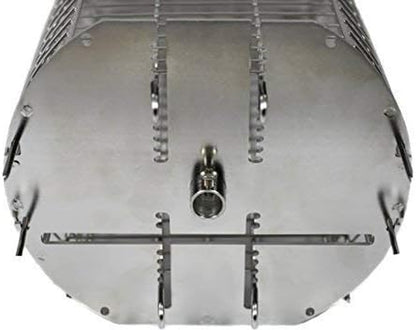 Onegrill Performer Series Kamado Grill Fit Rotisserie Spit Rod Basket; Stainless Steel Tumble & Flat Basket in One. (Fits 5/16 Inch Square Spits)