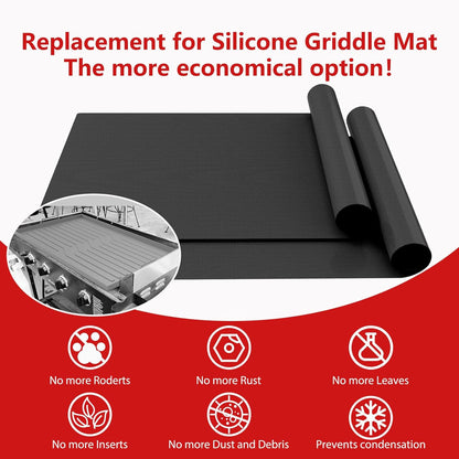 Ubeesize 2 Pack 100% Nonstick Grilling Mats for 36 Inch Blackstone Griddle, Resuable Cooking Mats for Grilling, BPA and PFOA Free Heavy Duty BBQ Grill Mats, Griddle Accessories Kit-36X21.25 Inch