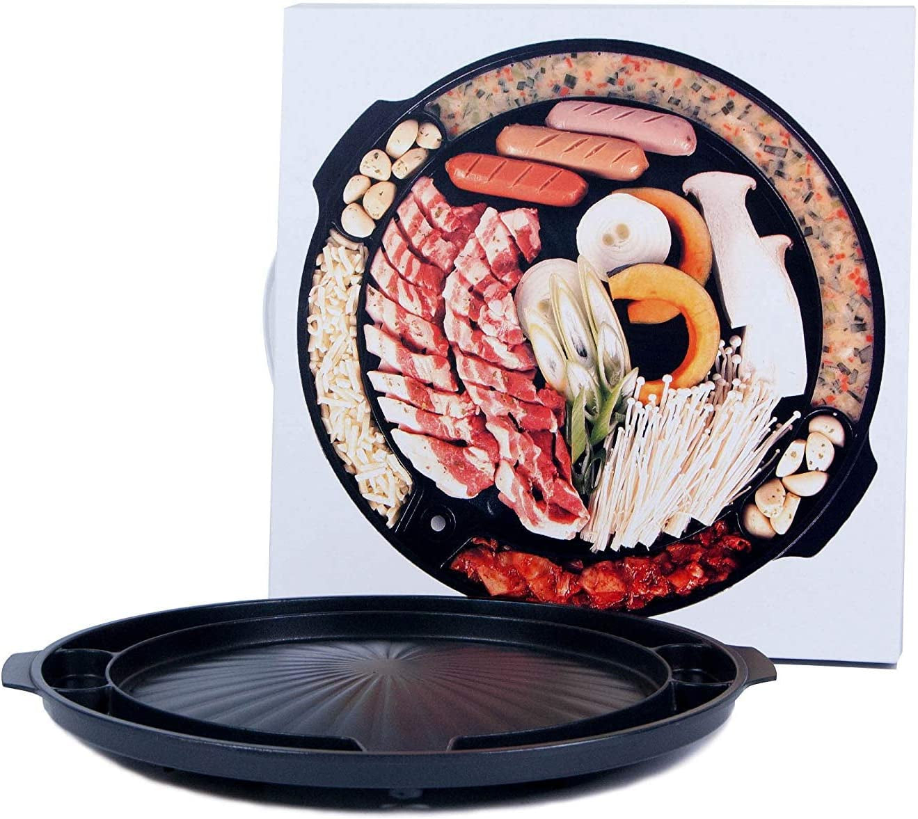 - Master Grill Pan, Korean Traditional BBQ Grill Pan - Stovetop Nonstick Indoor/Outdoor Smokeless BBQ Cast Aluminum Grill Pan
