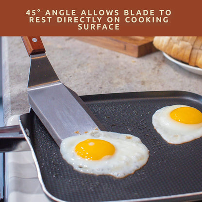 Bellemain Stainless Steel Spatula | Heavy Duty Spatula Turner with Beveled Edges & Hardwood Handle | Large Metal Spatula for Cast Iron Skillet, Flat Top Grill | Griddle Scraper | Hamburger Spatula