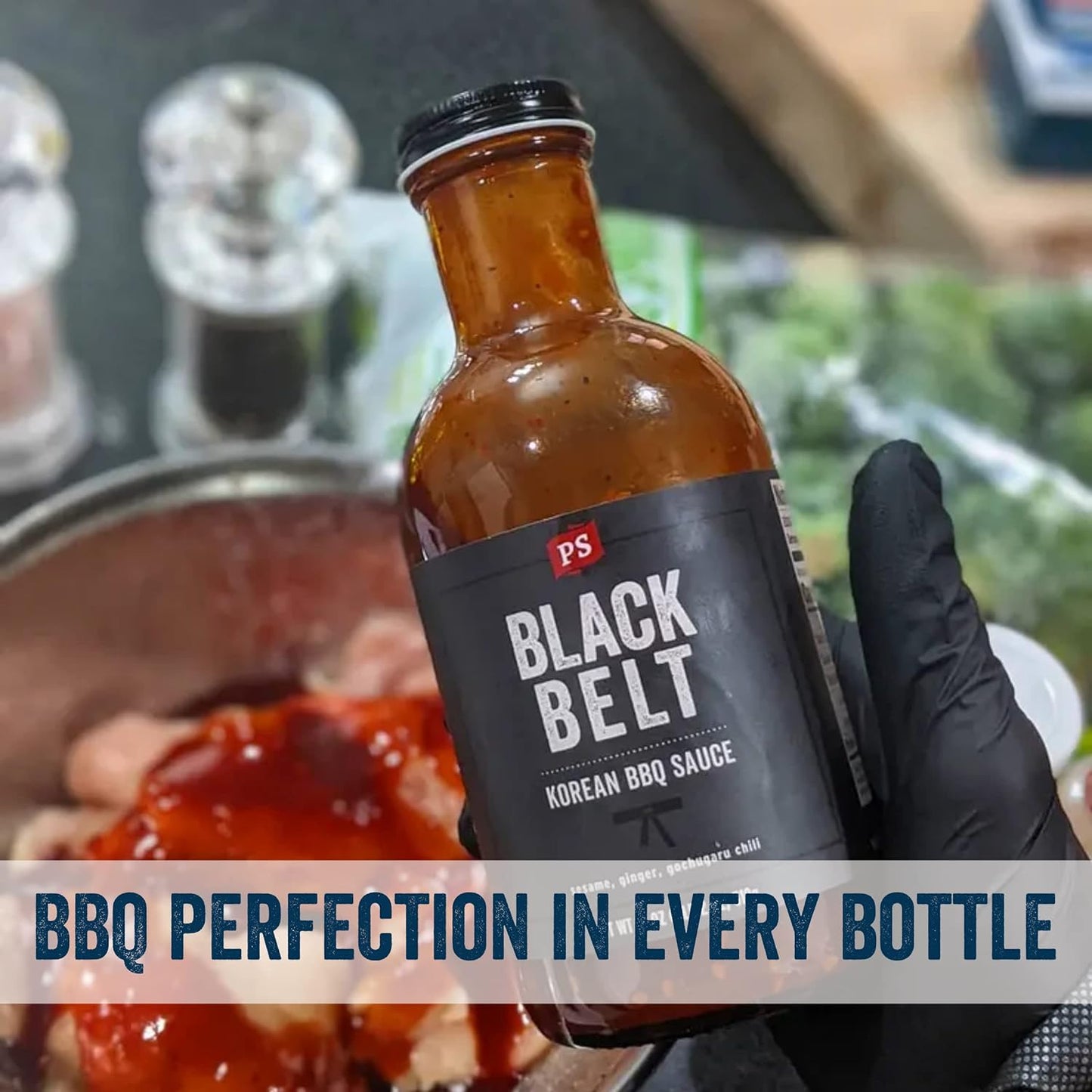 PS Seasoning Blackbelt Korean BBQ Sauce - Great on Beef Short Ribs, Pork Belly, Kabobs, Burgers, Salmon and More