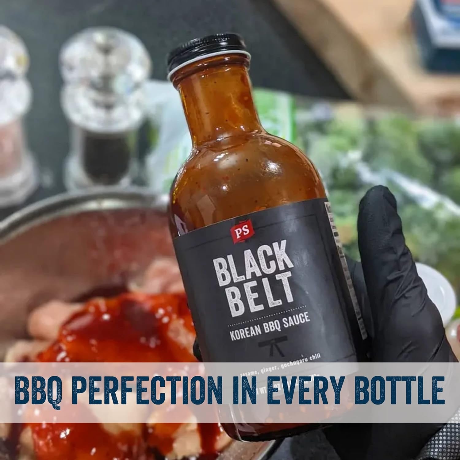 PS Seasoning Blackbelt Korean BBQ Sauce - Great on Beef Short Ribs, Pork Belly, Kabobs, Burgers, Salmon and More