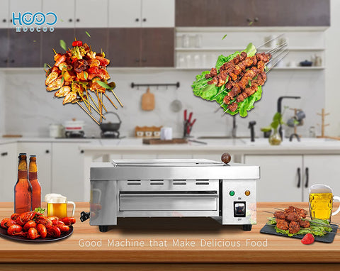 Image of Indoor Barbecue Electric Grill, Indoor Smokeless Grill Indoor Yakitori Grill Hibachi Grill Commercial and Family Use Griddle Korean BBQ Grill, Suit for Cafe Restaurant Party Buffet 120V,1800W