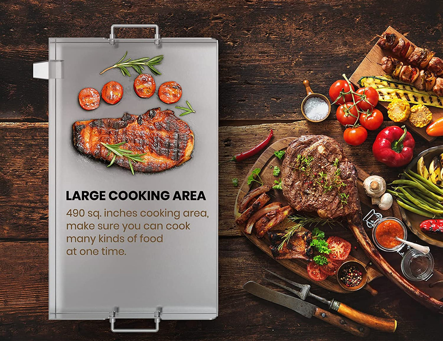 28 Inch Stainless Steel Flat Top Gas Grill Griddle Replacement for Blackstone 2-Burner Propane Fueled Grill Improved New Rear Grease Management System (Improved Version)