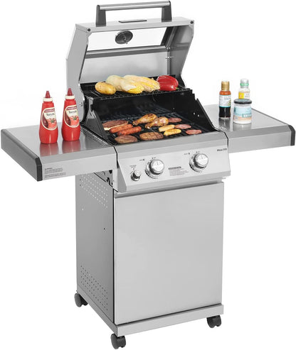 14633 2-Burner Stainless Steel Liquid Propane Gas Grill with Clear View Lid, LED Controls Mesa 200