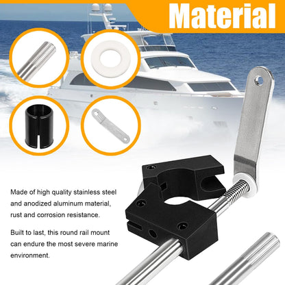 round Rail Grill Mounting Hardware Kit for Standard 7/8" or 1" Rails, Fit for All Magma Marine Kettles Grill, A10-080