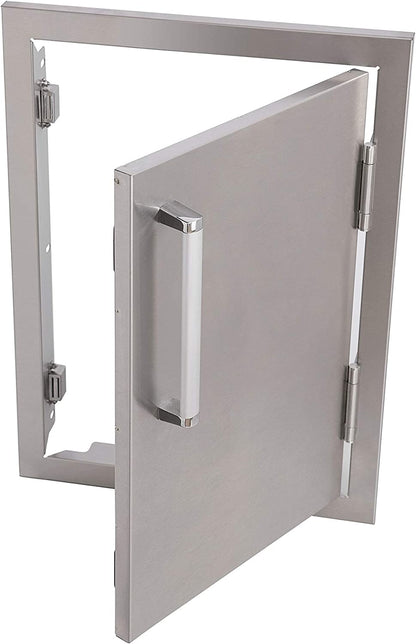 Outdoor Kitchen BBQ Access Door,14X20 H,304 Stainless Steel Single Vertical Door for Outdoor Kitchen Cabinet or BBQ Island, Silver (CBASDV-1420)