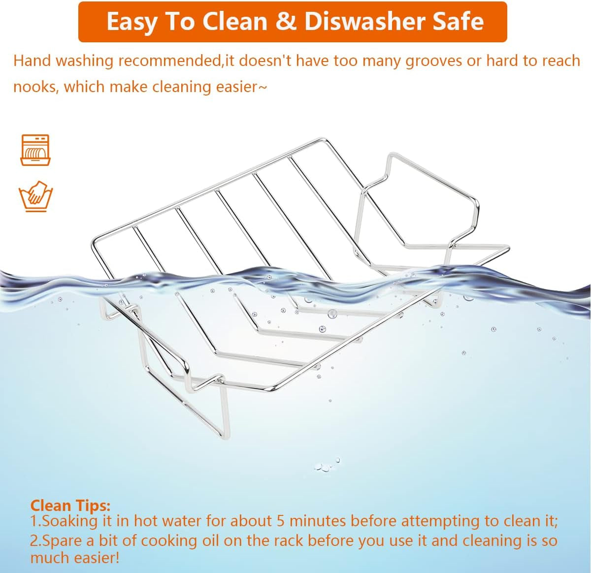 Thanksgiving Turkey Roasting Rack Cooker for Big Green Egg, Stainless Steel Rib Racks for Smoking, Turkey Roaster Racks for Roasting Pan, for Big Green Egg, Kamado Joe, Char-Griller Akorn, Etc