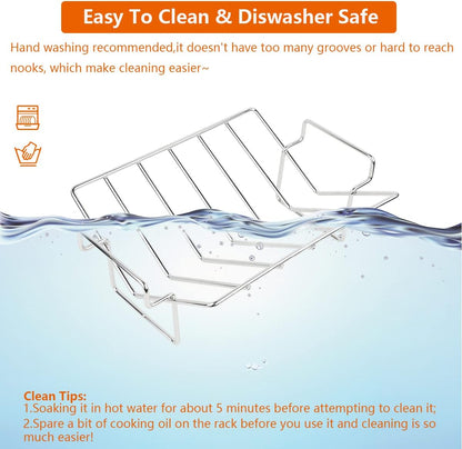 Thanksgiving Turkey Roasting Rack Cooker for Big Green Egg, Stainless Steel Rib Racks for Smoking, Turkey Roaster Racks for Roasting Pan, for Big Green Egg, Kamado Joe, Char-Griller Akorn, Etc