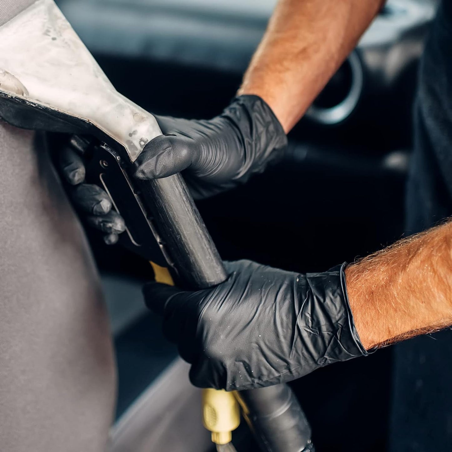 Black Vinyl Exam Gloves, 4 Mil, Disposable Latex-Free Plastic Gloves for Medical, Cooking & Cleaning, 100-Ct Box