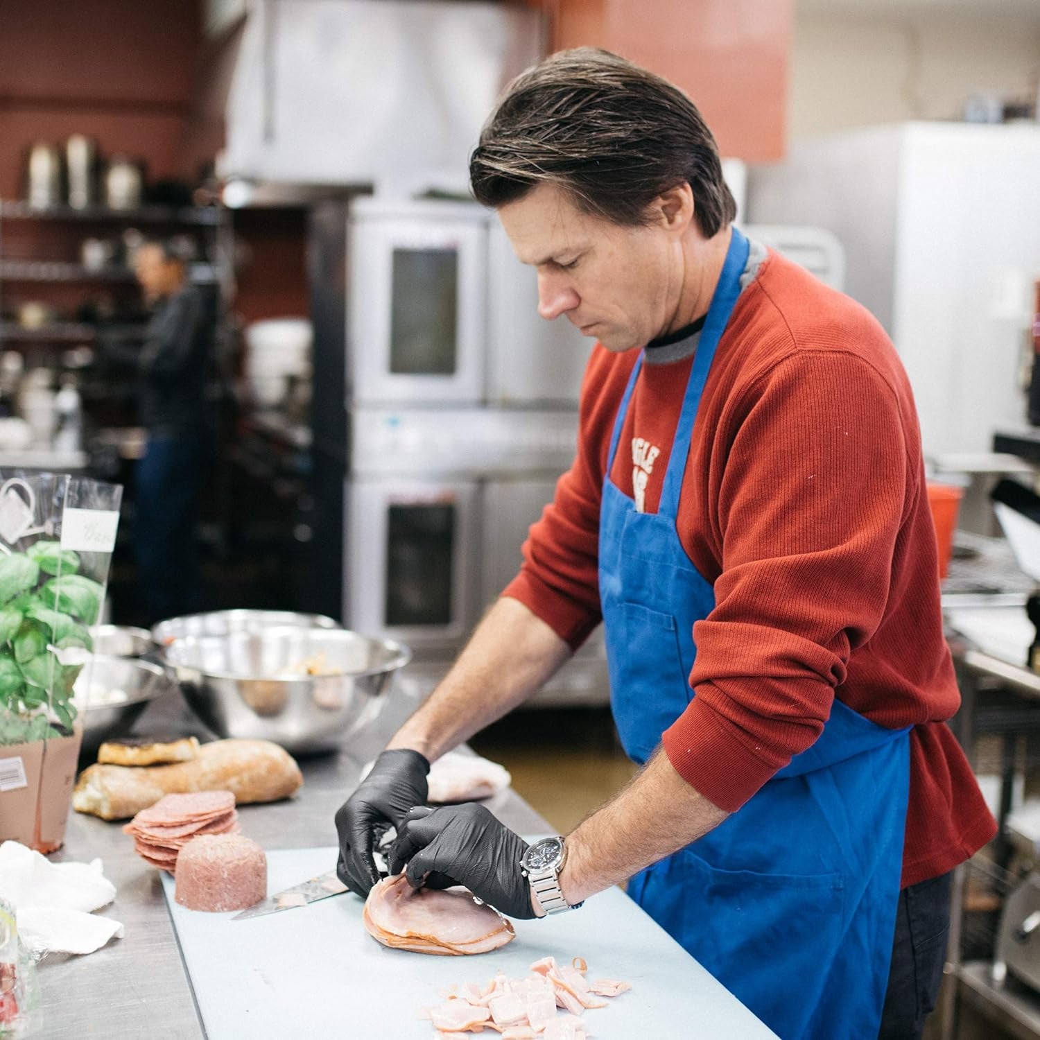 Black Nitrile Disposable Industrial-Grade Gloves 3 Mil, Latex and Powder-Free, Food-Safe, Non-Sterile, Lightly-Textured