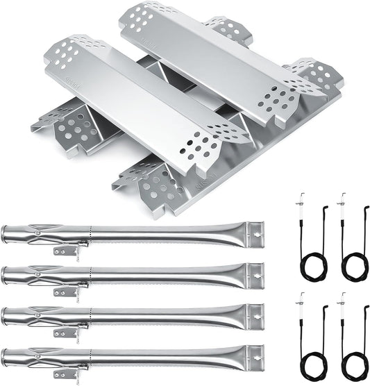 Professional title: "Premium Stainless Steel Grill Replacement Parts for Nexgrill 4-Burner Models 720-0830H, 720-0888N/S, 720-0783E, 720-0830X - Includes Grill Burner, Heat Plates, and Igniter Kit - Compatible with Home Depot Nexgrill"