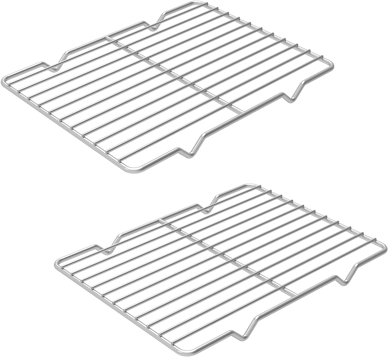 Linkidea Metal Grate Cooling Rack Pack of 2, Stainless Steel Baking Cooling Rack Rectangle 8'' X 10'', Oven Safe Grid Wire Racks for Roasting Disposable Pan