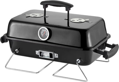 Portable Charcoal Grill, Tabletop Outdoor Barbecue Smoker, Small BBQ Grill for Outdoor Cooking Backyard Camping Picnics Beach by DNKMOR BLACK
