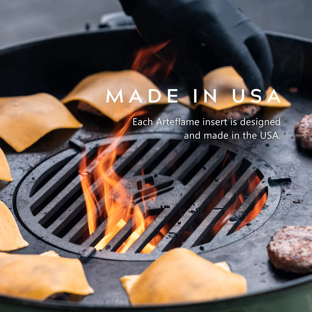 24" Replacement BBQ Grill Grate Griddle/Grate Combo W/ 3" Risers. Compatible with Kamado, Green Egg, Acorn, Other round Grills