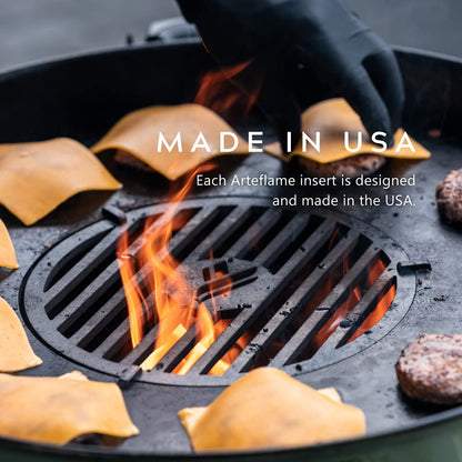 24" Replacement BBQ Grill Grate Griddle/Grate Combo W/ 3" Risers. Compatible with Kamado, Green Egg, Acorn, Other round Grills